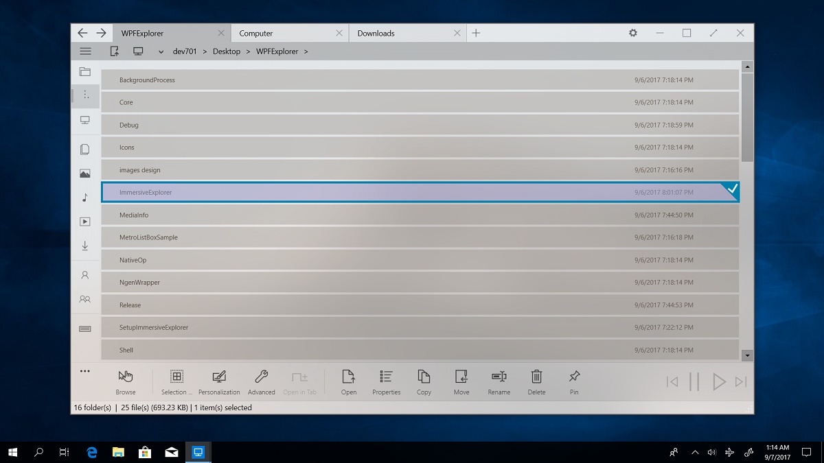 Immersive Explorer - A modern file explorer for Windows 10, Windows 8.1 ...